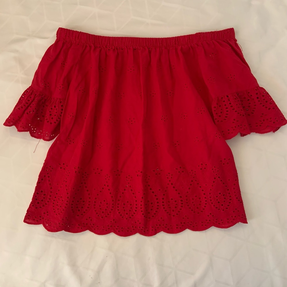 Red off the shoulder top